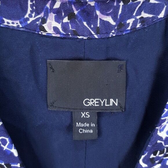 GREYLIN Womens Top XS Purple Pullover Tank Flowy Lined Chiffon 100% Silk - Picture 2 of 9